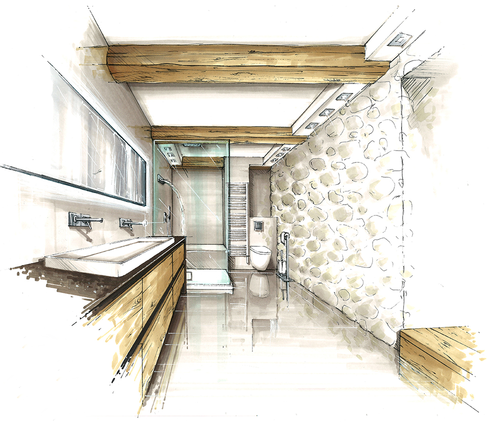projet-architecture-interieure-decoration-bain-dessin