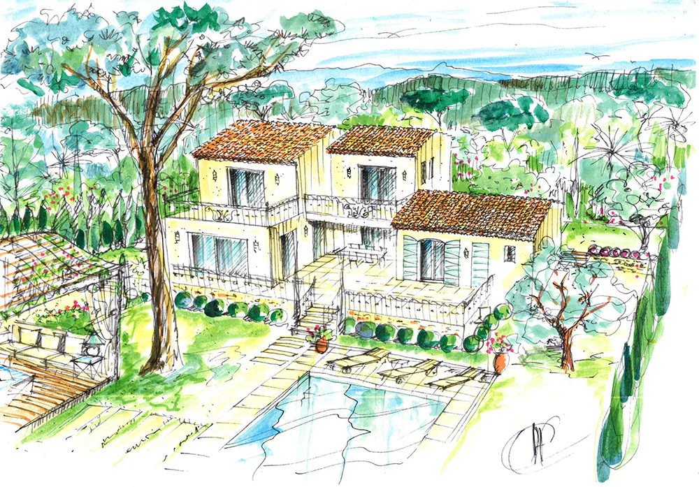 projet-architecture-paysagisme-villa-dessin
